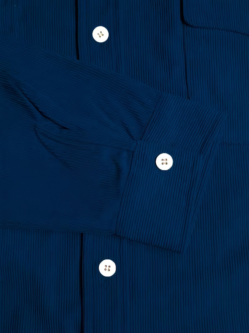 Camisa El Estanciero · Pana Canalada con Paneles de Cuero